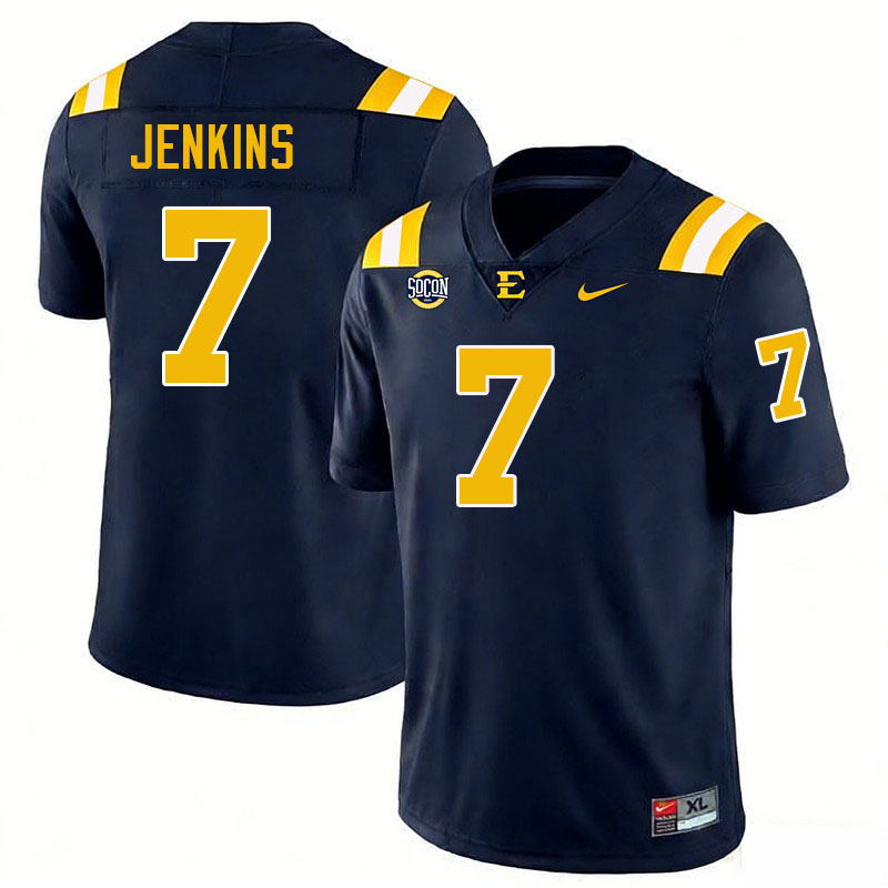 East Tennessee State Buccaneers #7 Mike Jenkins College Football Jerseys,Uniforms-Navy